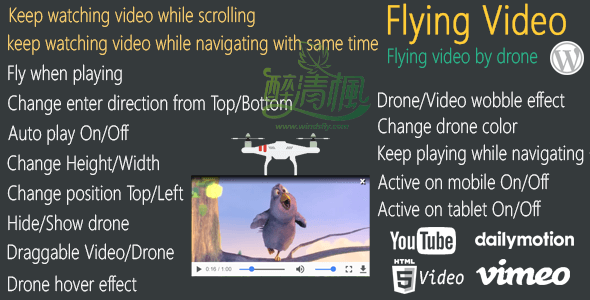 WordPress飞行视频插件 - Flying Video v2.0(汉化)